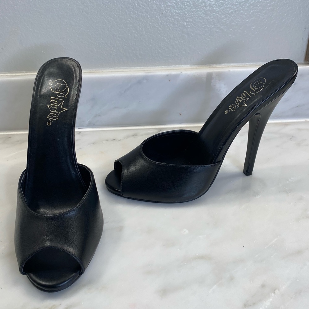 PLEASER PEEP TOE MULE